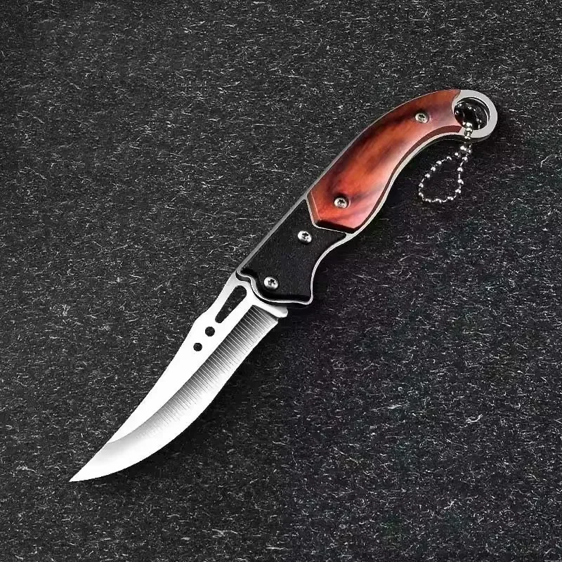 Portable Pocket Folding Knife, Metal Material, Fruit Survival Folding Knife for Outdoor Use, Hand Tool, Keychain, Accessories