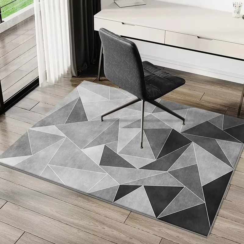 VIKAMA Modern Geometric Chair Floor Mat Office Computer Swivel Chair Mat Non Slip Wear-Resistant Bedroom Carpet Home Decoration view 5