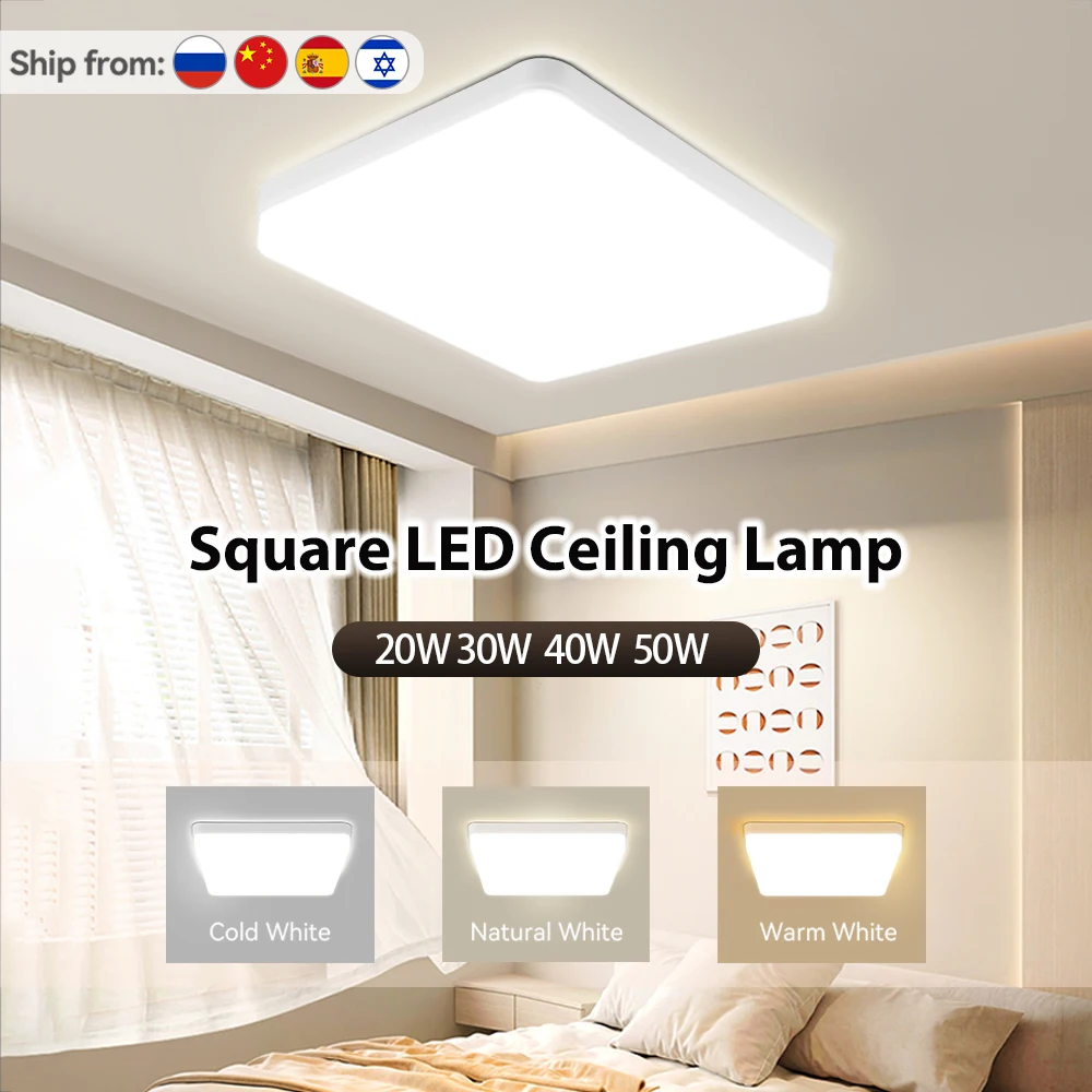 

Modern Led Ceiling Lamps 85-265V Square LED Ceil Lighting 20W 30W 50W For Bedroom Living Room Kitchen indoor Panel Ceiling Light