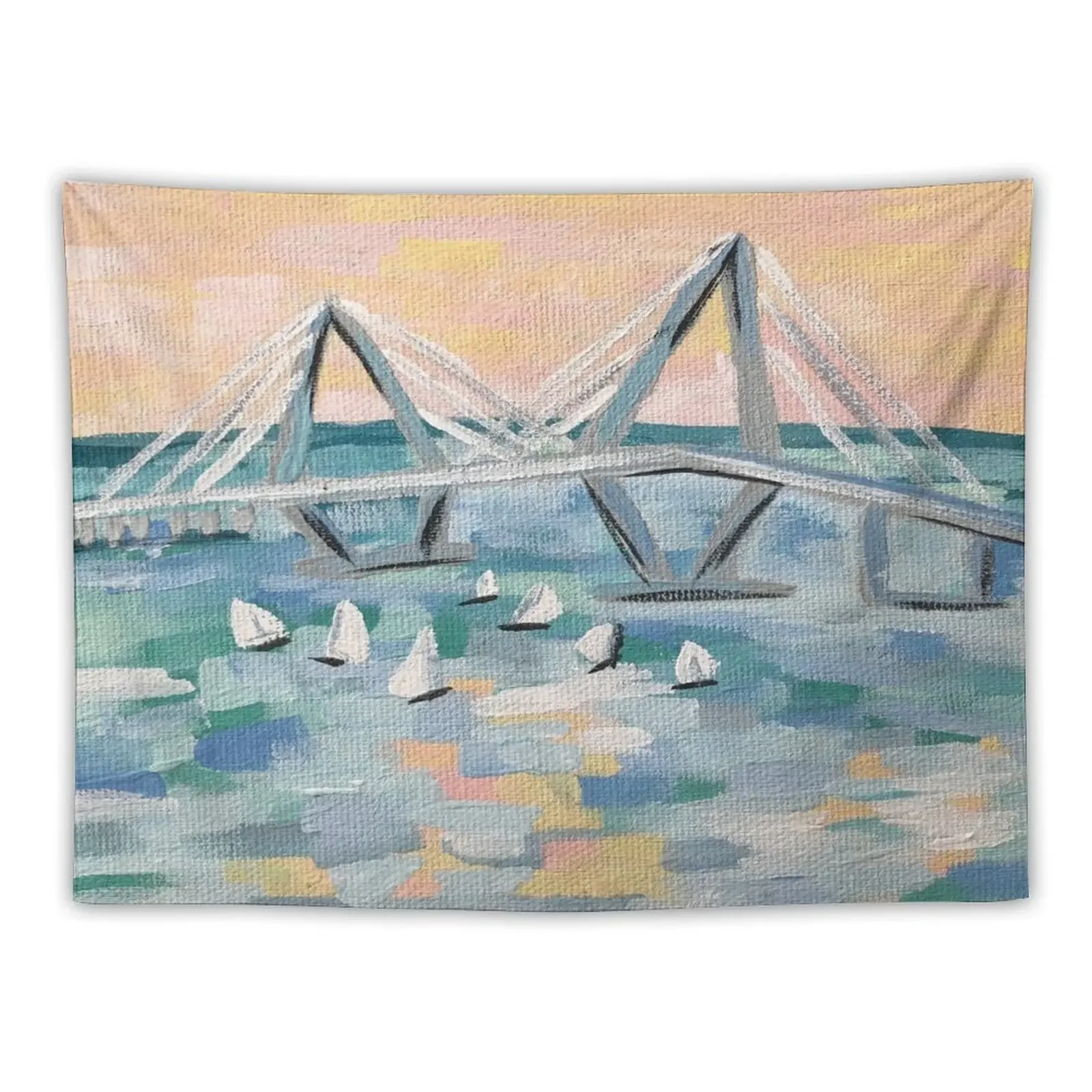 Ravenel Bridge Charleston SC Abstract Tapestry Nordic Home Decor Carpet Wall Wall Decor Hanging Tapestry