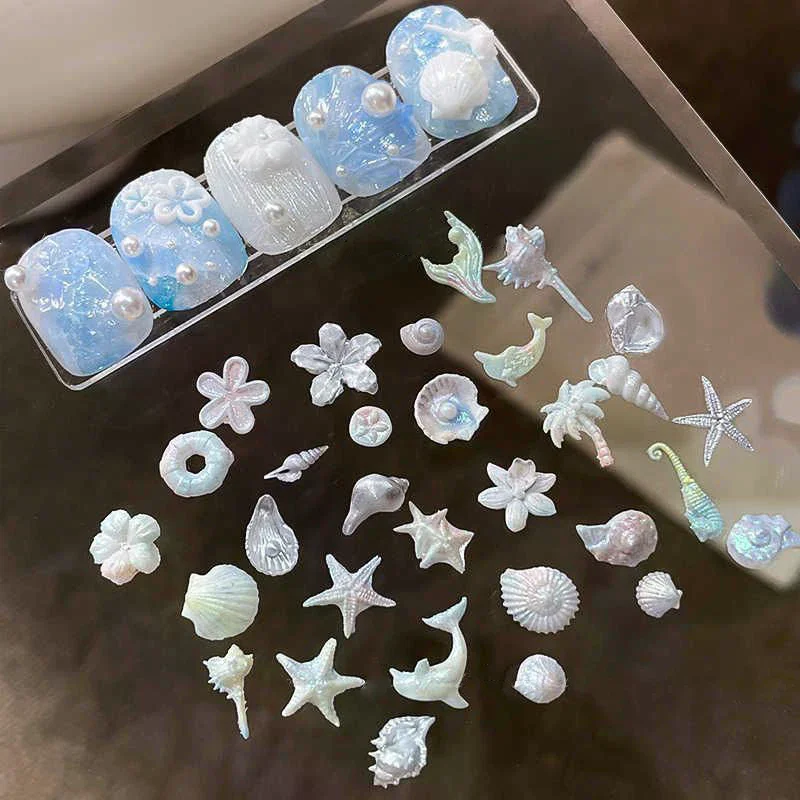 3D Flower/seashells/star/heart Silicone Templates Mold For DIY Epoxy Resin Craft Flower Design Nail Art Decorations Mold