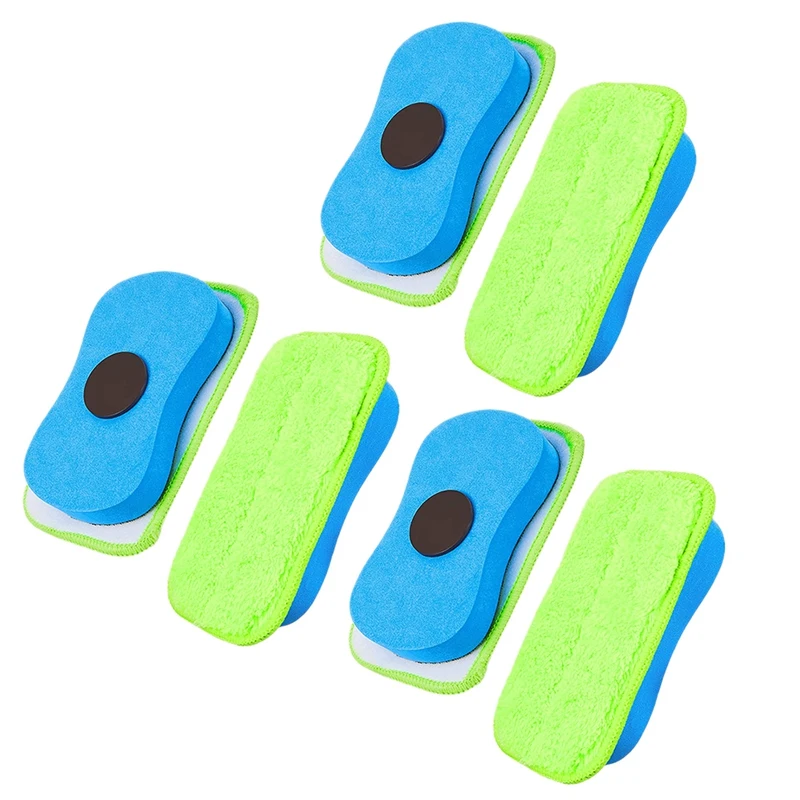 6Pcs Microfiber Dustless Chalk Eraser Magnetic Chalkboard Eraser Multipurpose Cleaning Duster Washable Reusable Eraser