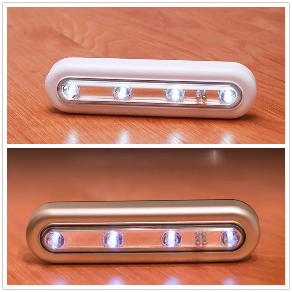 

4 LED Touch Sensor Lights Bright White Operated Home Use Decoration Lamp Tap Control Night Light Energy Saving LED