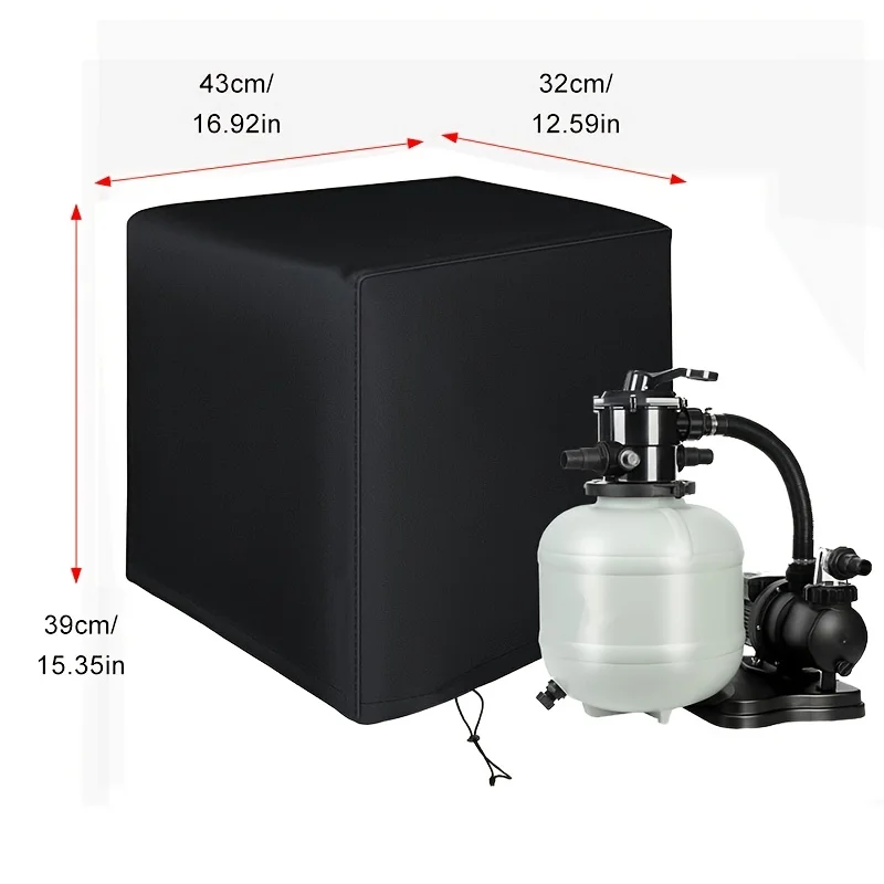 Pool Pump Cover, Cartridge Filter Protective Cover, Weather Resistant Sunproof Shield for Swimming Pool Circulation System