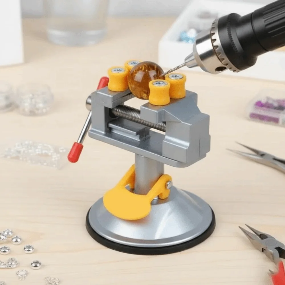 

360-Degree Locking Base Suction Cup Vice Aluminum Alloy Universal Suction Cup Rotating Vice Rotary Table Flat Mouth Mini Vise
