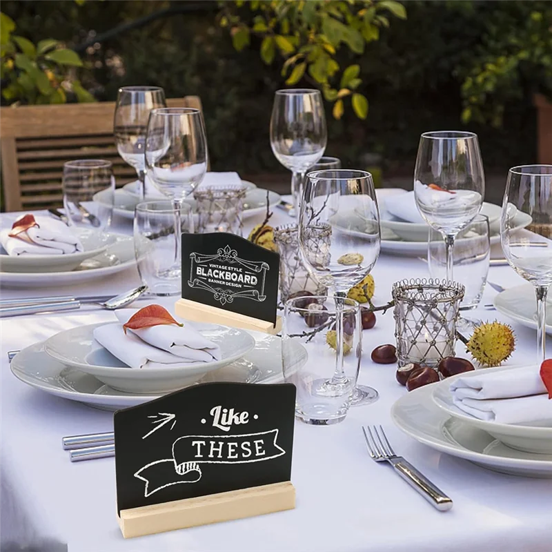 AU61-12 스탠드가 있는 미니 칠판, 라벨링용 작은 칠판 나무 표지판, 미니 보드 세트, 장소 카드, 가격표
