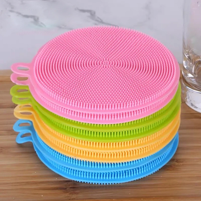 Kitchen Supplies Multifunctional Silicone Brush Dishwasher Dishwashing Mat Disinfecting Pots and Pans Cleaning Brush Table Mat