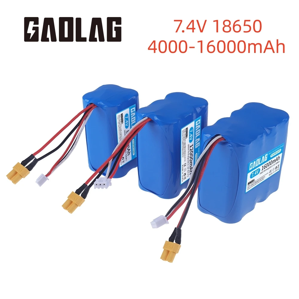 7.4V 4000mAh/16000mah 18650 2S Li-ion Battery XT30 plug/USB for HUINA 580 550 582 583 1580 1583 1580-005 RC toys cars accessory