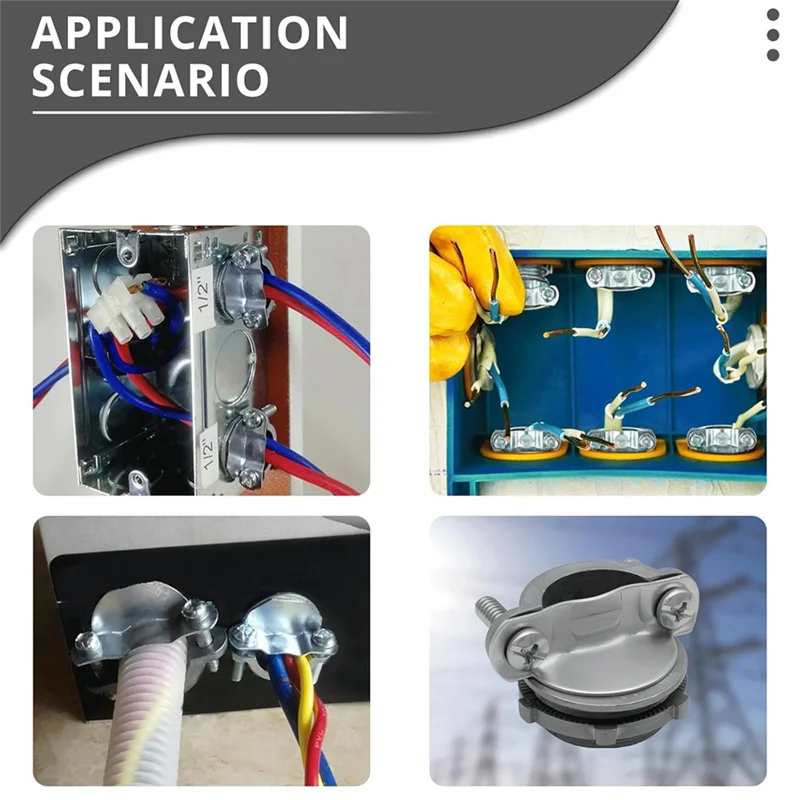 AA01-لكابلات NM، الأسلاك الكهربائية، سبائك الزنك 12 حزمة 1/2 بوصة موصلات كابل نوع المشبك، مشابك الأسلاك للقناة المعدنية