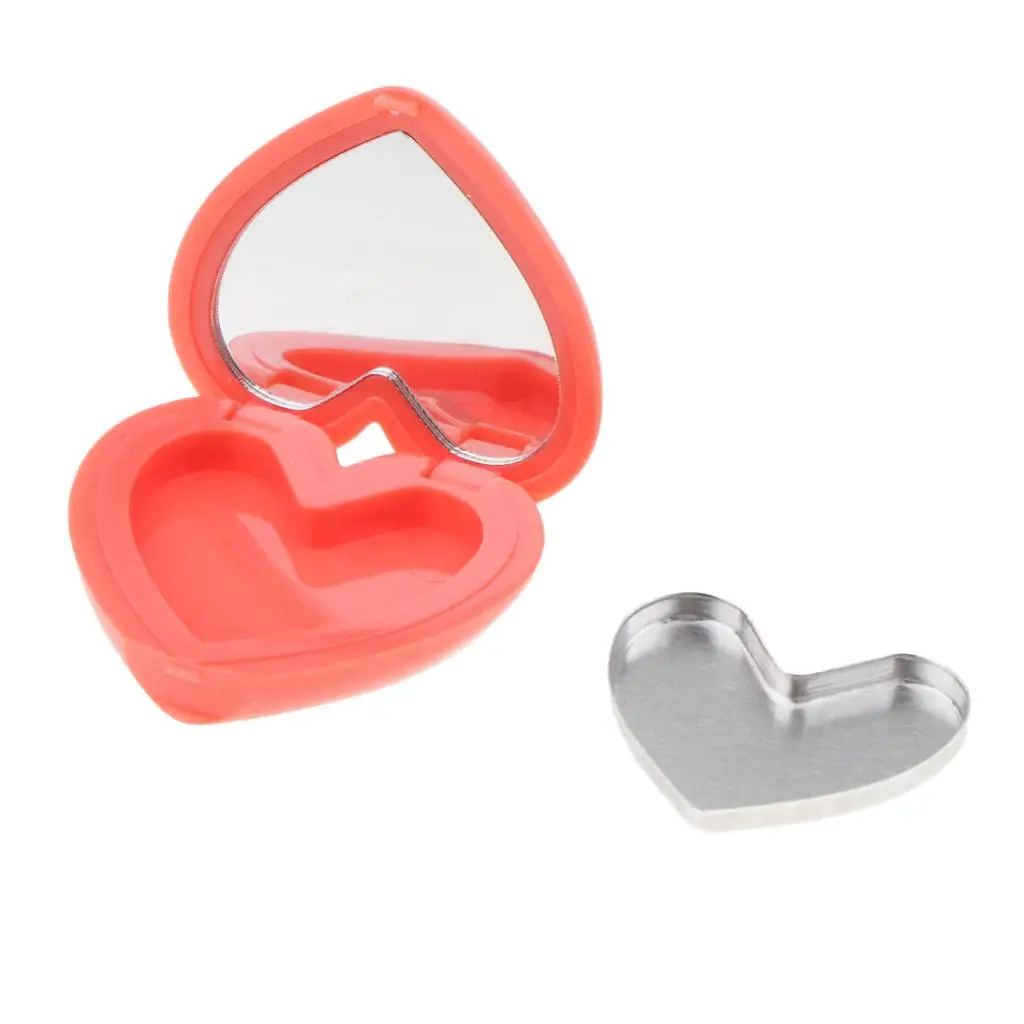 Empty Makeup Cosmetic Makeup with Mirror for Eyeshadow Highlight Concealer Blusher, Gorgeous Heart Shape Design