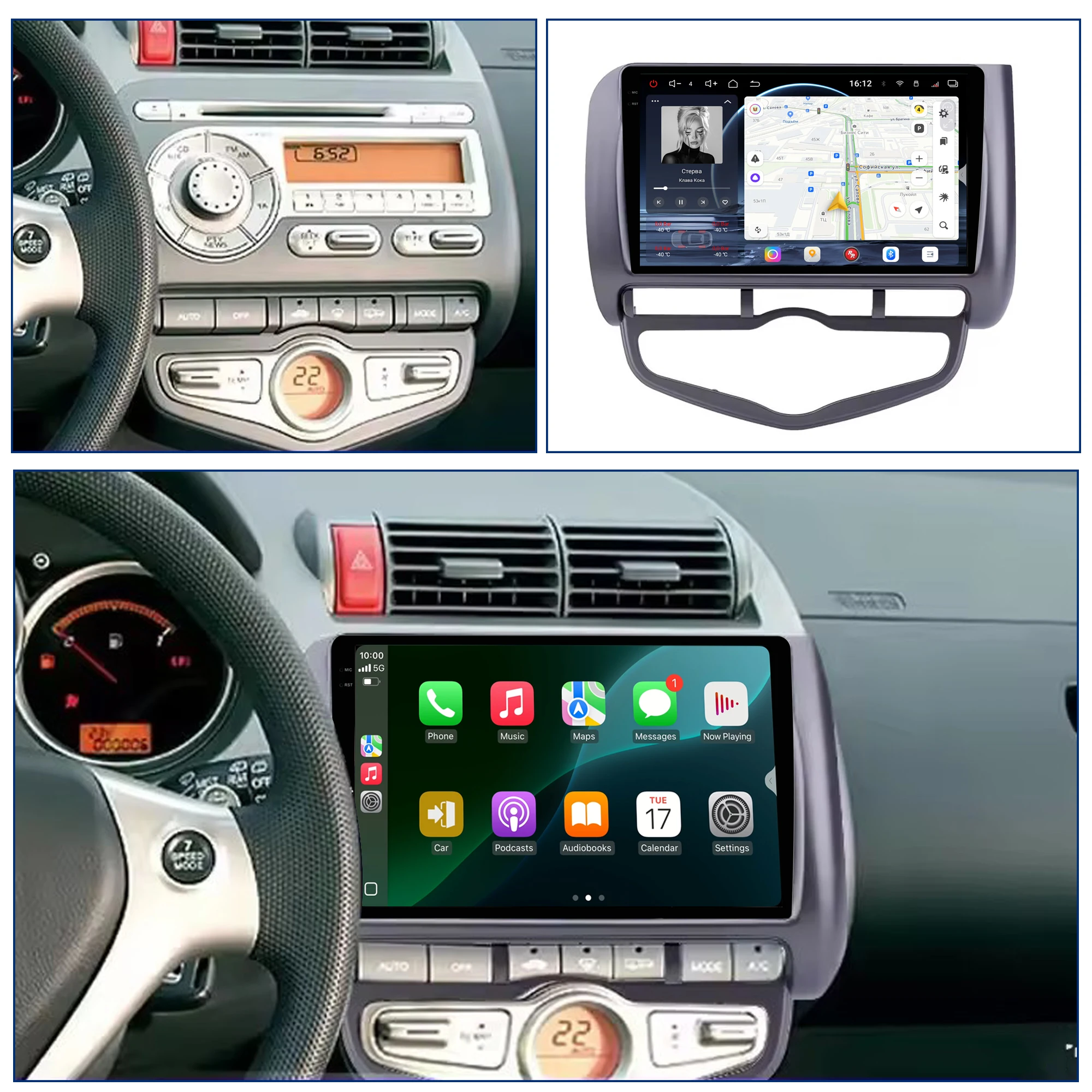 Redpower Crystal Sound 850 Pro Max Android Car Radio Player Screen for Honda Jazz Fit 2004-2008 CarPlay Bluetooth Hi-Fi