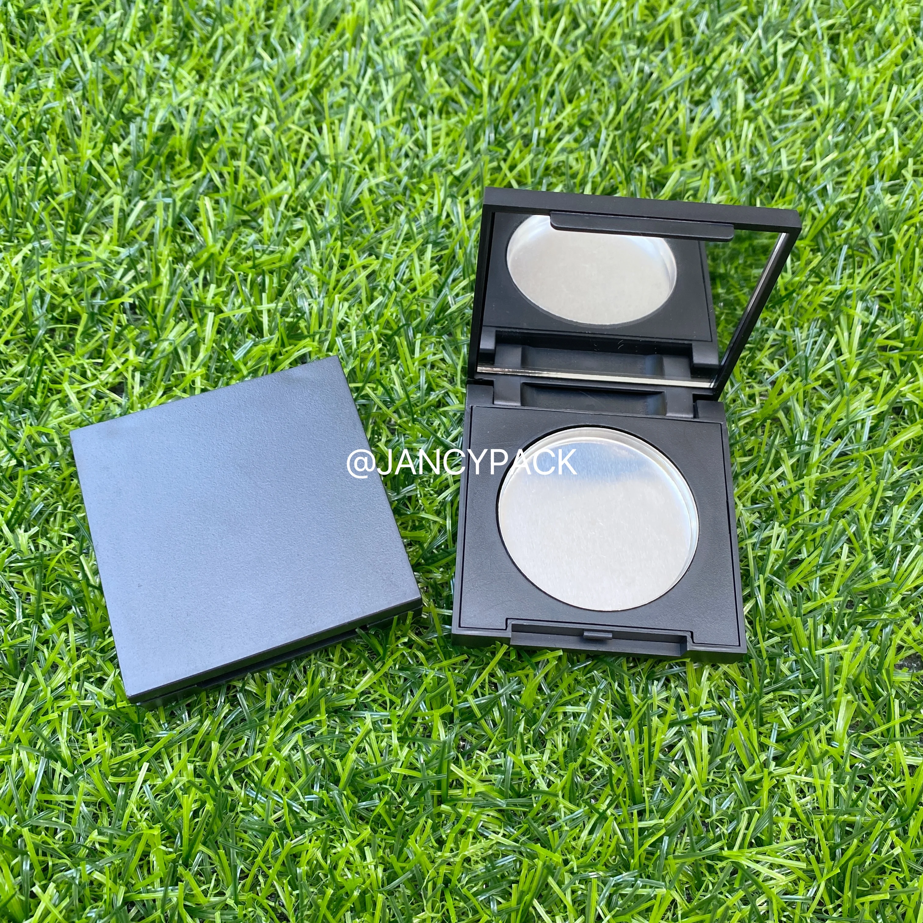 

Черный пустой футляр для теней для век прозрачный пластиковый самодельный контейнер для пигментных теней для век с зеркалом для макияжа компактная Косметика «сделай сам»