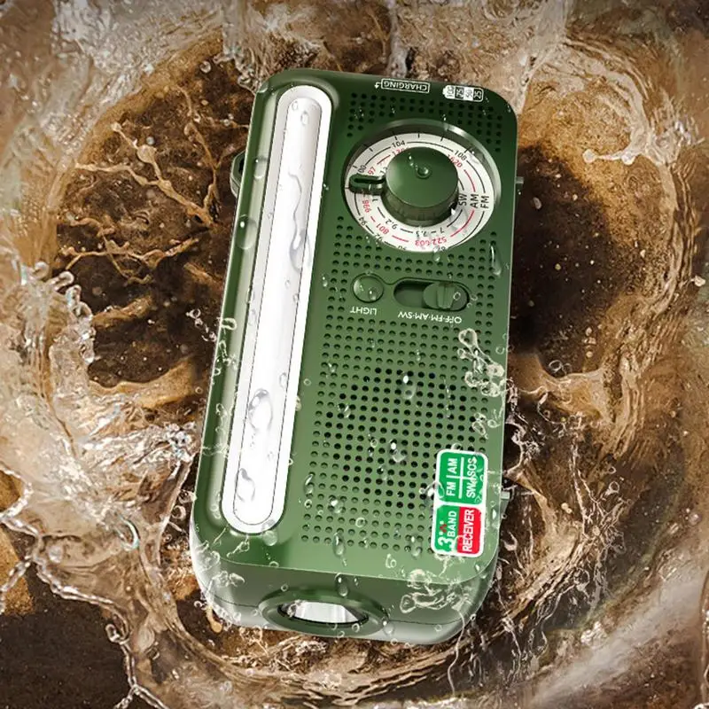 

Radio Am Fm Portable Solar Hand Crank Emergencies Radio Hand Crank Solar LED Flashlight Waterproof Reading Lamp Survival Gear