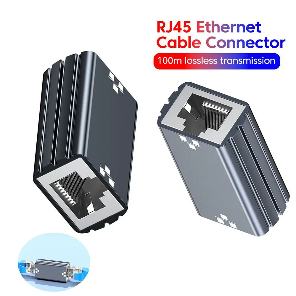 Conector de red Gigabit RJ45, convertidor hembra a hembra, Cable extensor de acoplador Ethernet Cat7 Cat6 Cat5e para concentrador de enrutador de PC