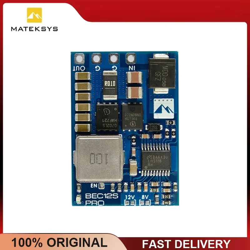 MATEK BEC12S-PRO 9-55V TO 5V/8V/12V-5A Voltage Regulator BEC Power Module Overcurrent Protection Self-recovery for RC FPV Drone
