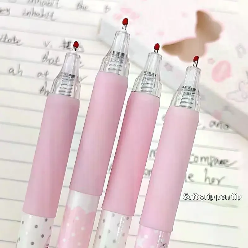 Angel Wings Press Pen High Value Korean Ins Wind Quick Drying Black St Head Student Exam Brush Pen Kawaii Pens