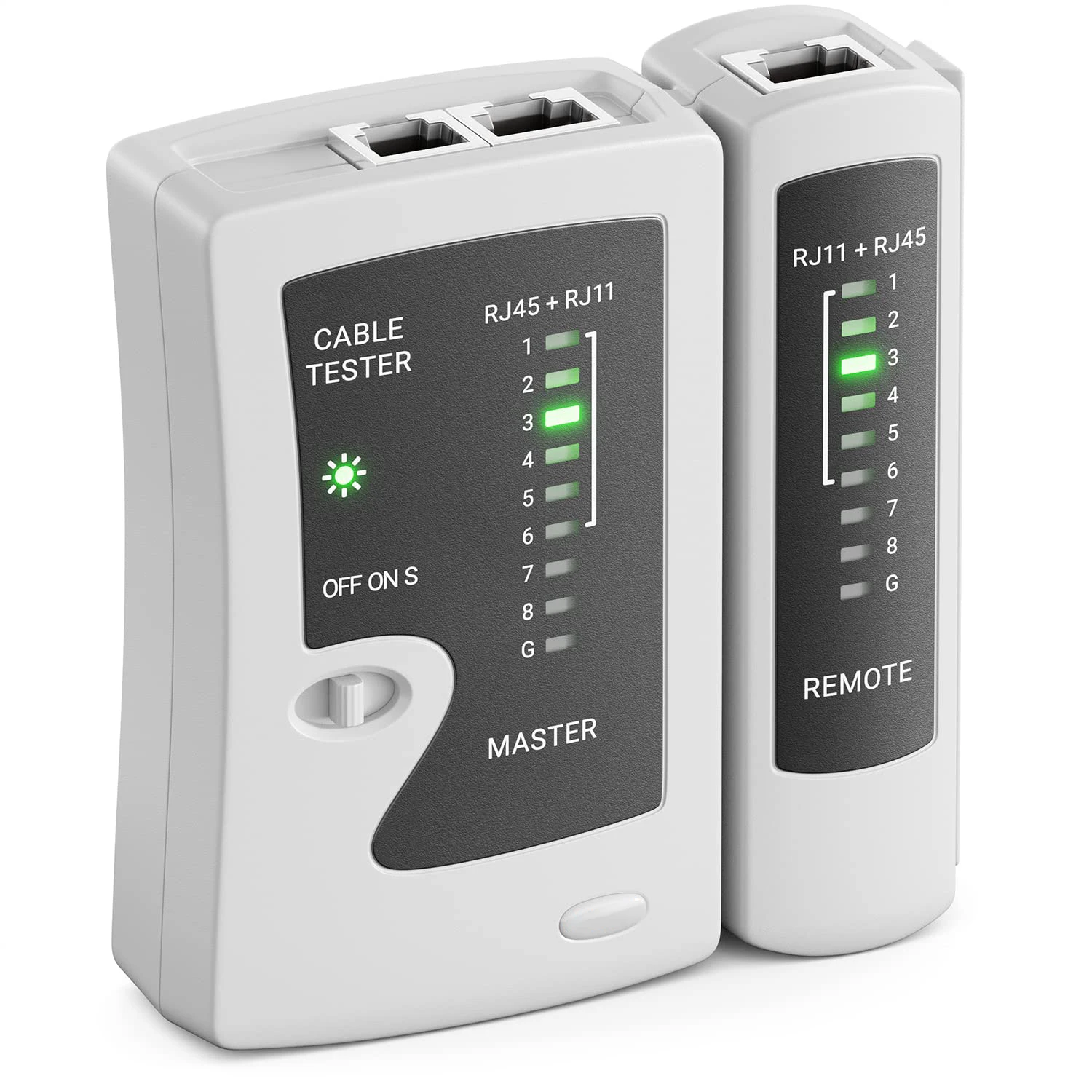 ZoeRax RJ45 Tester kabli sieciowych Narzędzie do testowania kabli sieciowych RJ45 LAN Ethernet Cat6 Cat6a Cat5 Cat5e Cat7