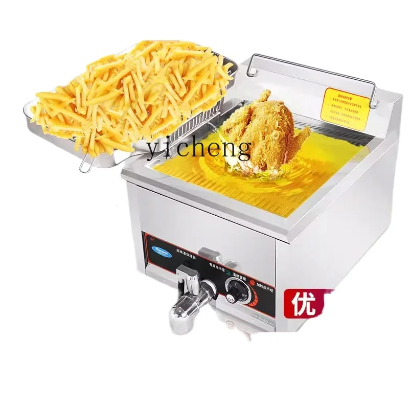 ZC Commercial Fryer Electric Fryer Desktop Gas Deep Fryer Large Capacity Chicken Chop Frying Pan