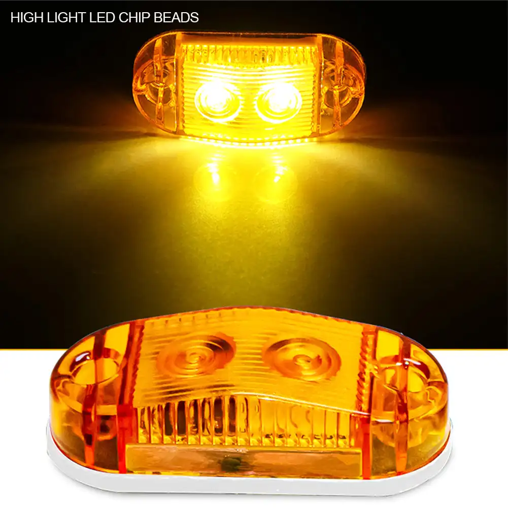 2 LED Car Truck Side Marker Lights External Square Lights Warning Tail Light Auto Trailer Truck Lorry Clearance Lamps 12-36V