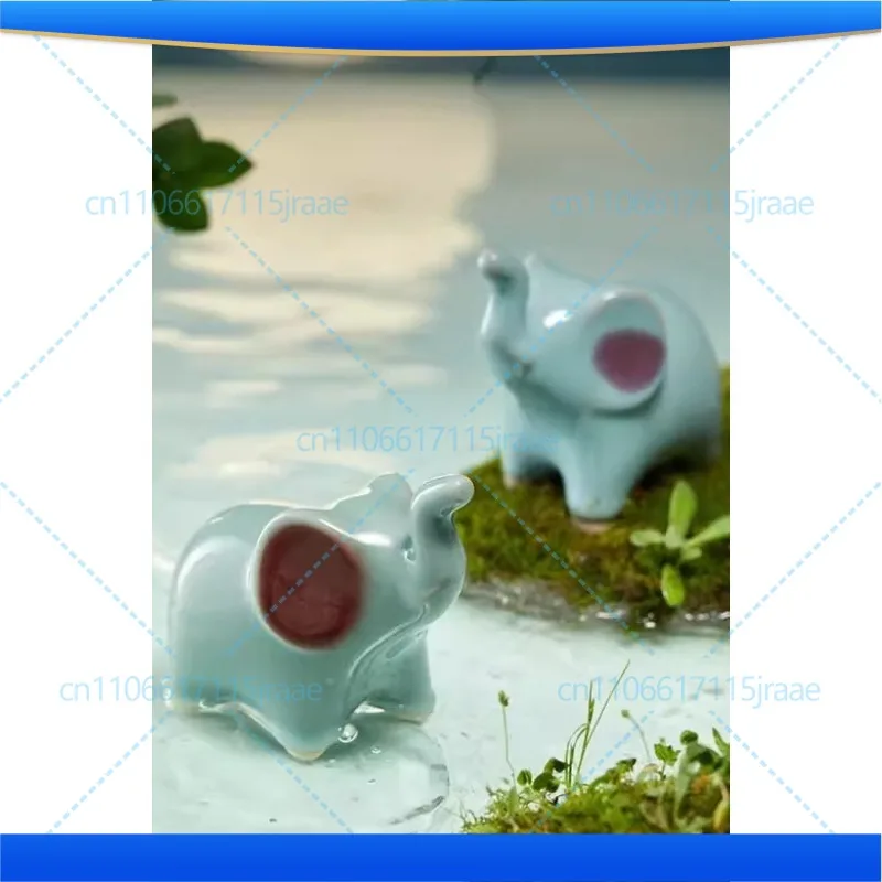Jun porcelain kiln becomes elephant to attract wealth auspicious handmade Jun porcelain ornament