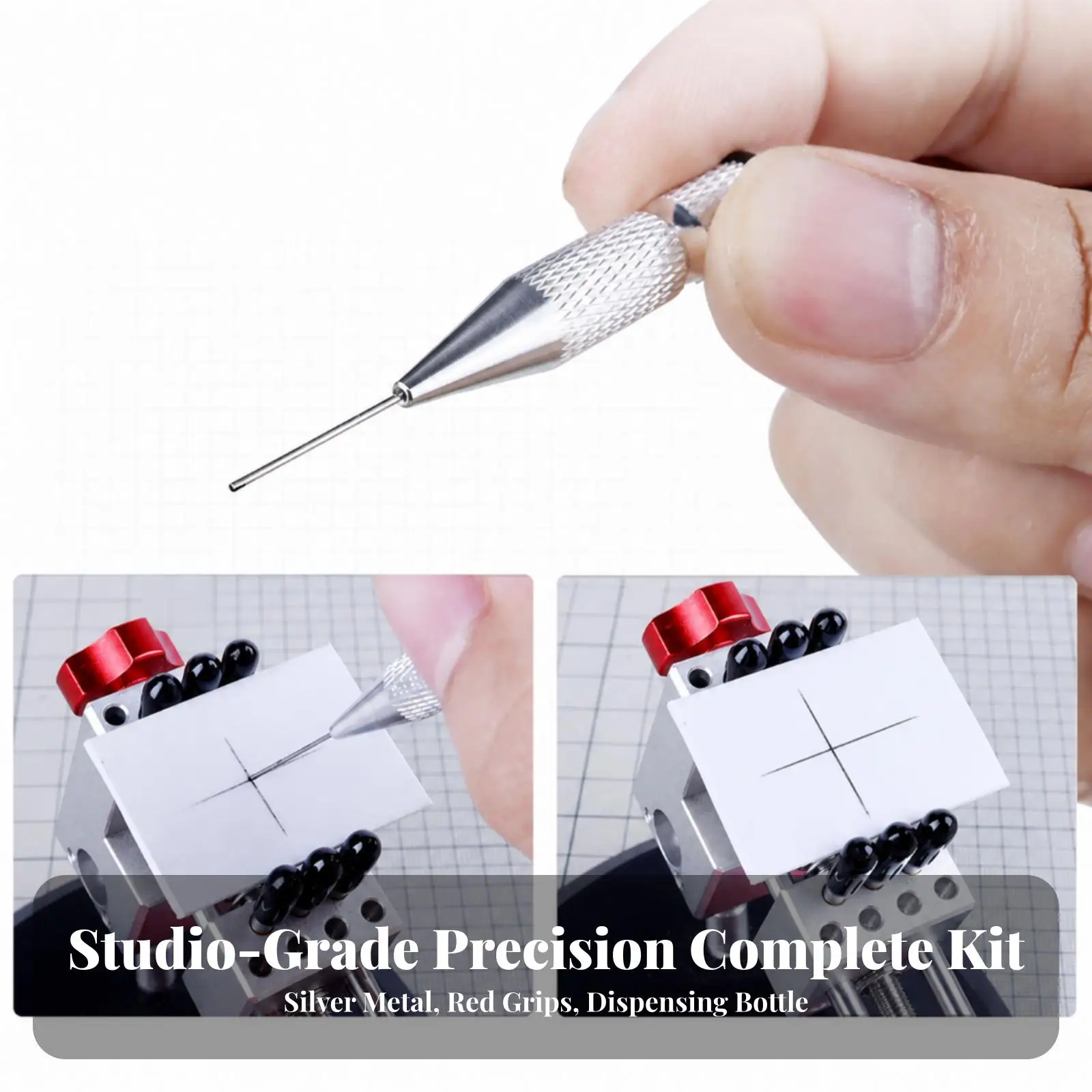 Precision Scribing Tool Pen for Panel Lines on Plastic Models with Rubber Grip Handle and Fine Needle Tip for Hobby Use