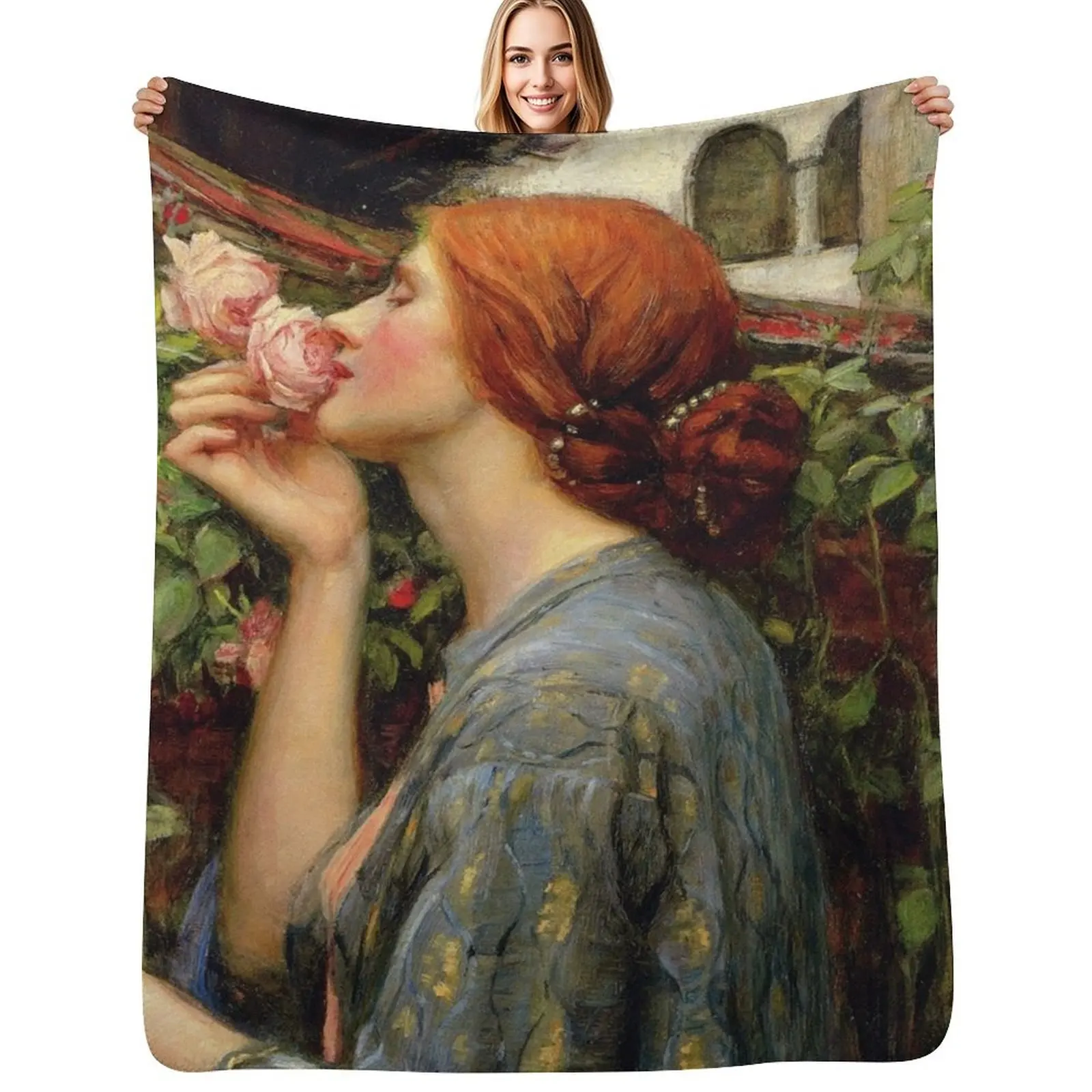 

The Soul of the Rose -John William Waterhouse Throw Blanket Soft Home Decor Blanket for Couch Bedroom