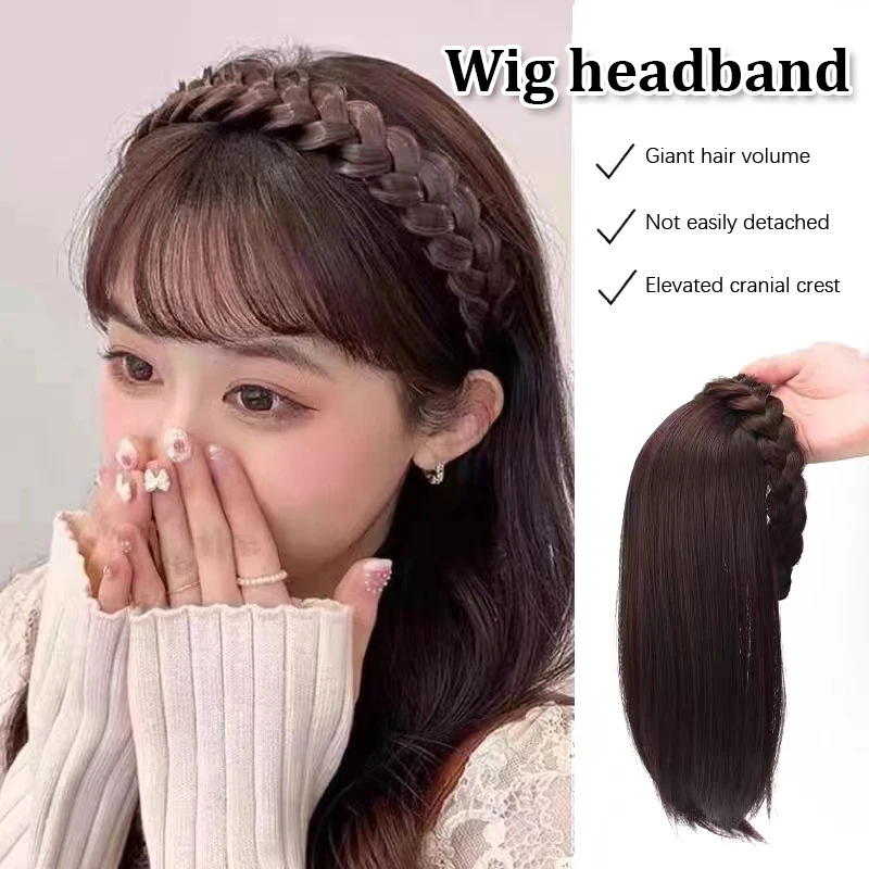 New Wig For Woman Short Hair Headband With Hair Wig Fish Bone With Wig Integrated Hair Patch Hair Accessories