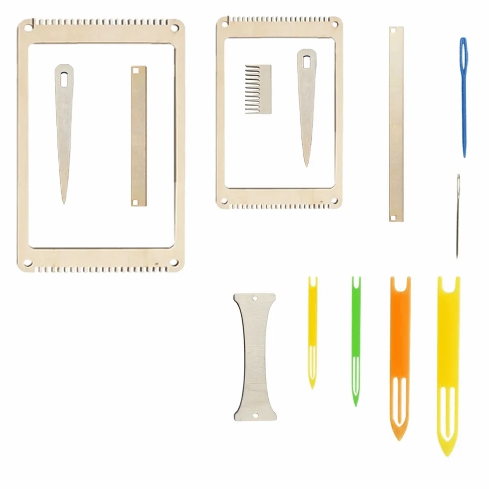 Wooden Mini Loom Machine Lightweight DIY Handcrafts Hand-Knitting Kit Small Frame Easy Operate Yarn Weaving Tools Beginners