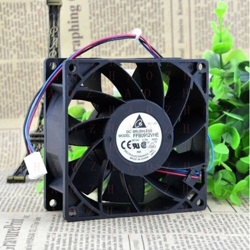 L+ for Delta FFB0912VHE 9CM 9038 12V 0.75A inverter  High Airflow Chassis Cooling Fan