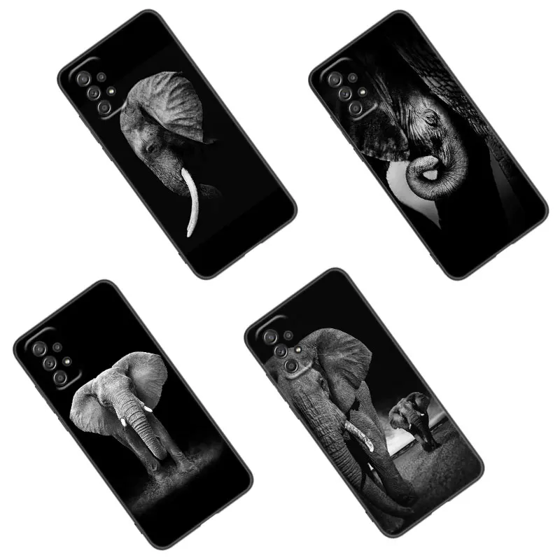 Animal Elephant Phone Case For Samsung A13 A22 A24 A32 4G A23 A25 A34 A35 A52S A53 A54 A55 A73 5G A12 A14 A15 A31 A33 A50 A51A72