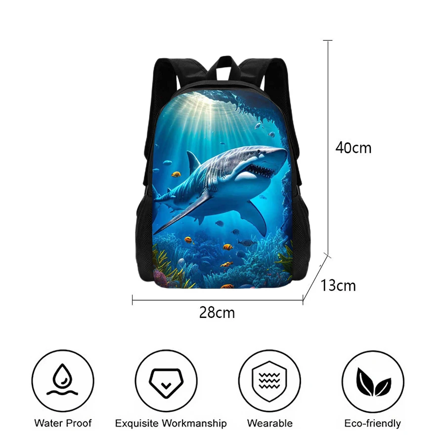 The New 3D Shark Backpack Is Suitable For Teenagers Girls And Boys To Use Shark Print Children\'s Backpacks For Elementary School