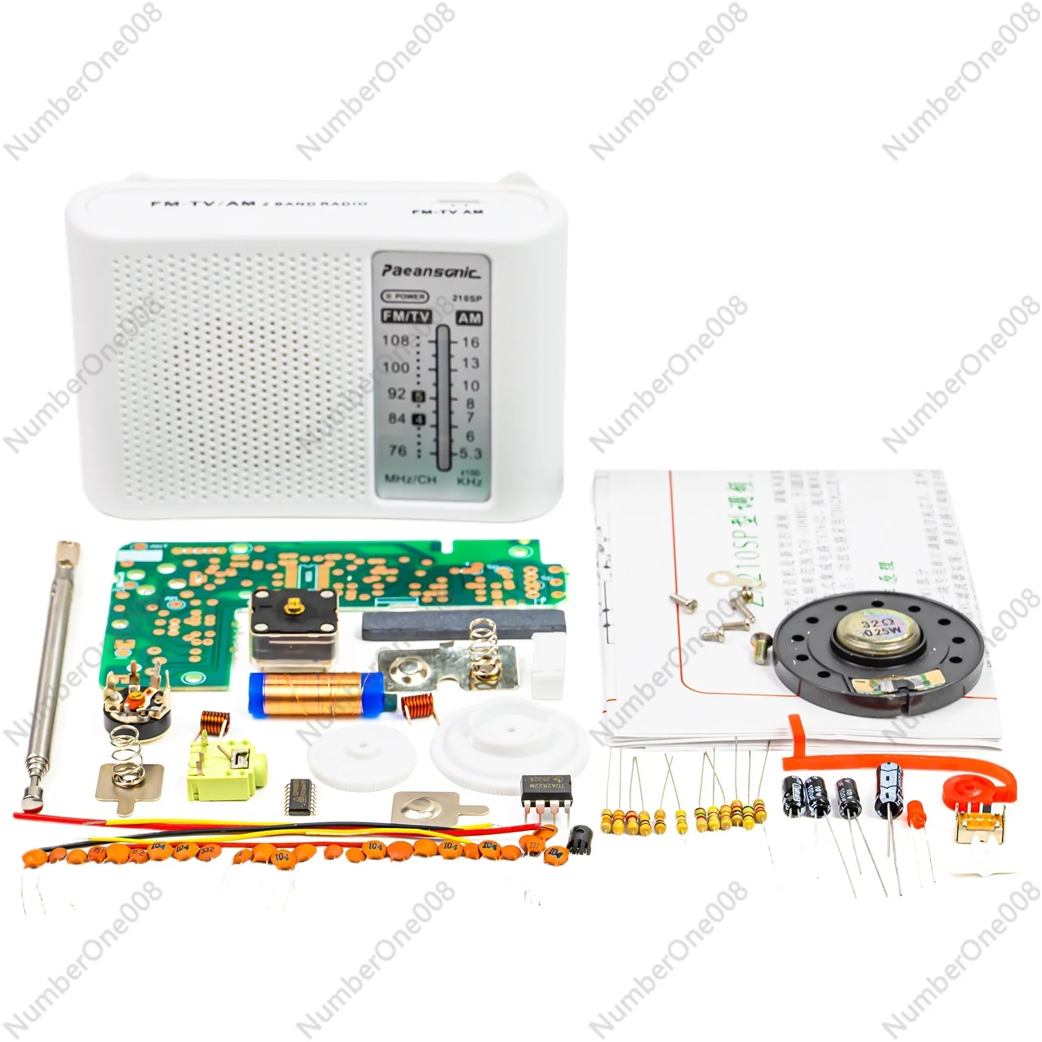 WK-56-48 AM FM Radio DIY Kit Soldering Practice CD9088 TA7642 TDA2822 Teaching Training Electronic Components