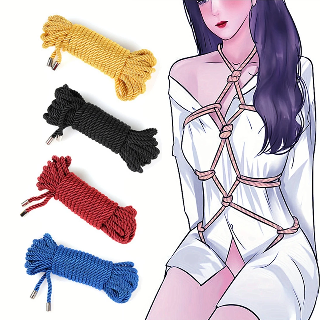 Juego sexual Shibari, cuerda de Bondage, cuerda de sujeción, Juguetes sexuales para parejas, cuerdas SM, Bondage SM, cuerda sexual, Bondage de cordón suave grueso