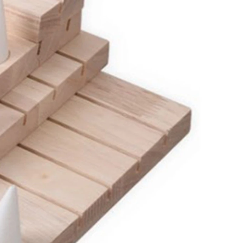 

Natural Unpainted Wooden Ring Jewelry Display Rack Stand Cone Shape Holder Organizer