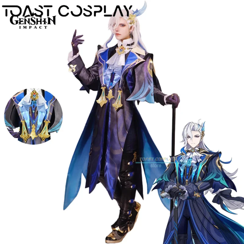 Neuvillette Cosplay Game Genshi impact Neuvillette Cosplay Costume Fontaine Chief Justice Anime Uniform Halloween Party Costume