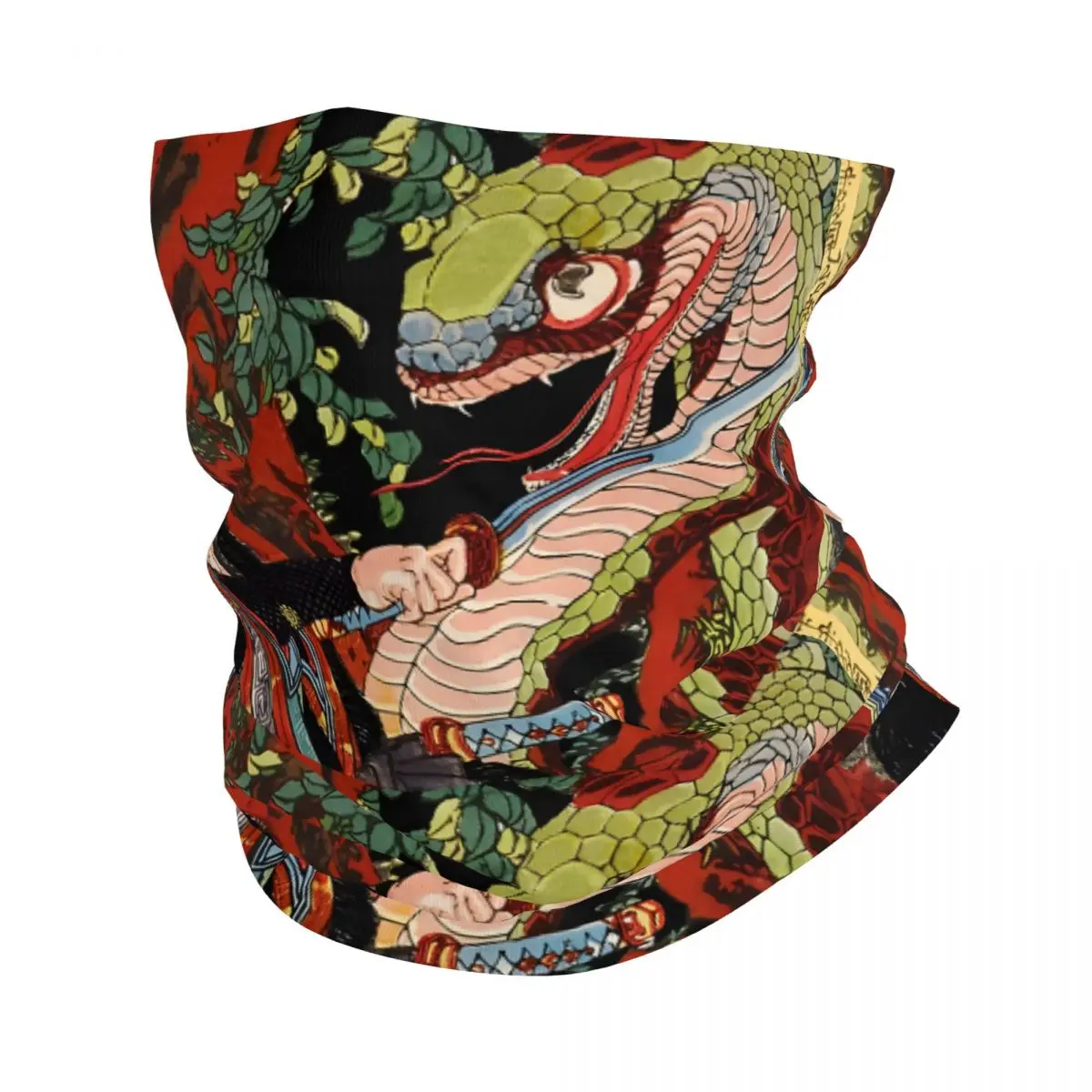 SAMURAI FIGHTS GIANT SNAKE Bath Mat Retro Headband Neck Thin Men Women Hiking Tube Scarf Face