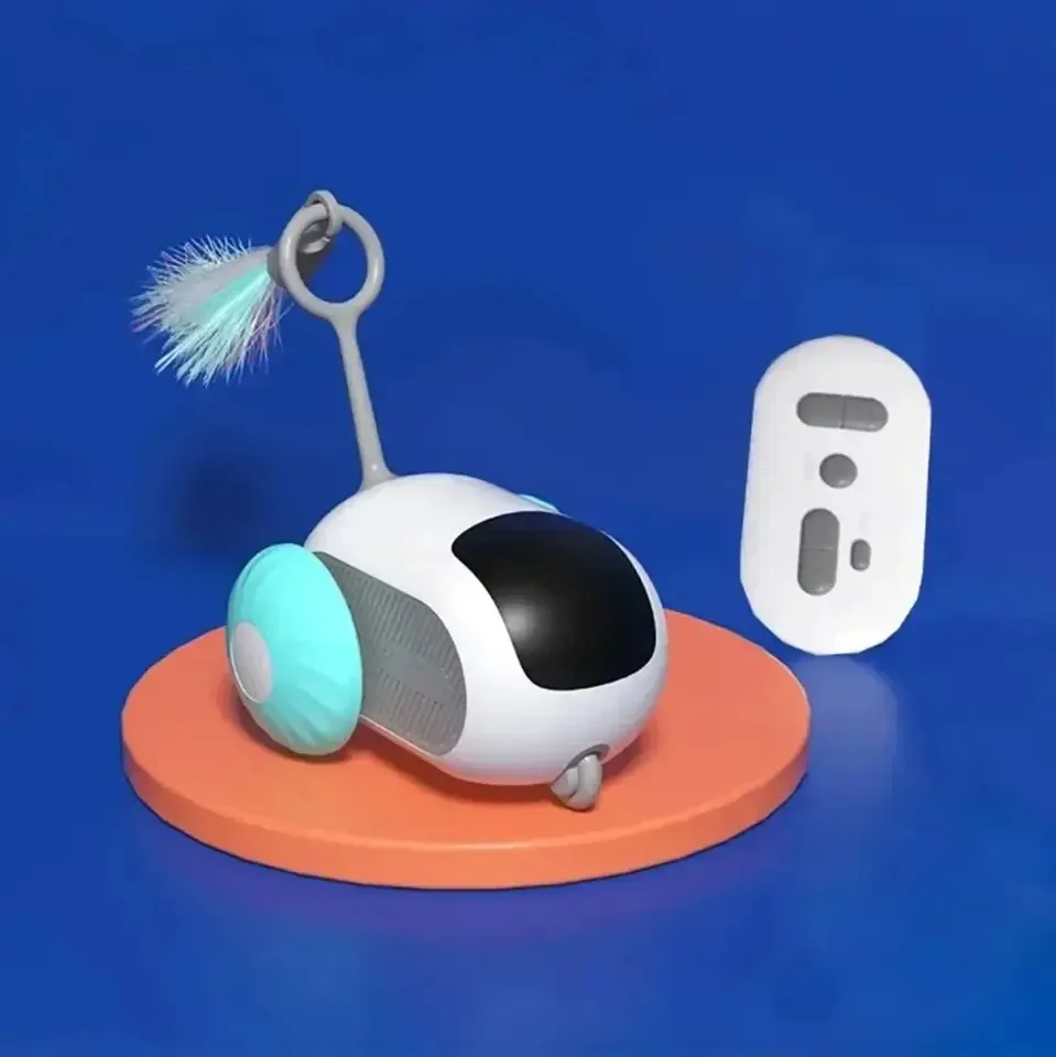 Smart Cat Toy Car Interactive Cat Toy Ball Automatic Rolling Remote Control Toy Car Indoor Cat Accessories Pet Kitten Supplies