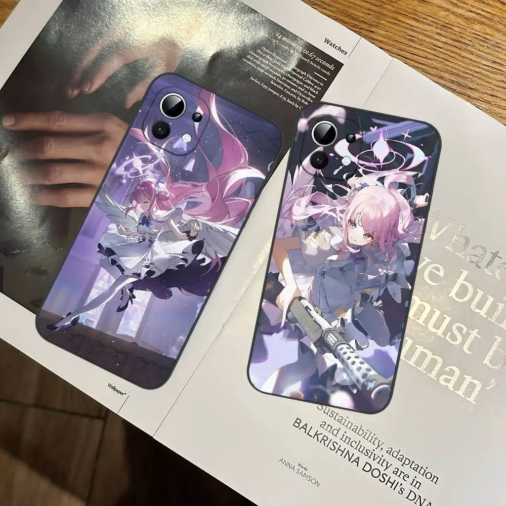 Cartoon M-Misono M-Mika Slim Black Shockproof Phone Case Snug Fit For Xiaomi 12,11,12S Ultra & Redmi Note 11,10T,9,9A,8Pro,8T,5G