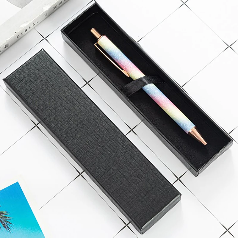 1Pcs Rectangular Clamshell Gift Pen Box Fashion Upscale Business Office Storage Box Creative School Supplies Pencil Cases