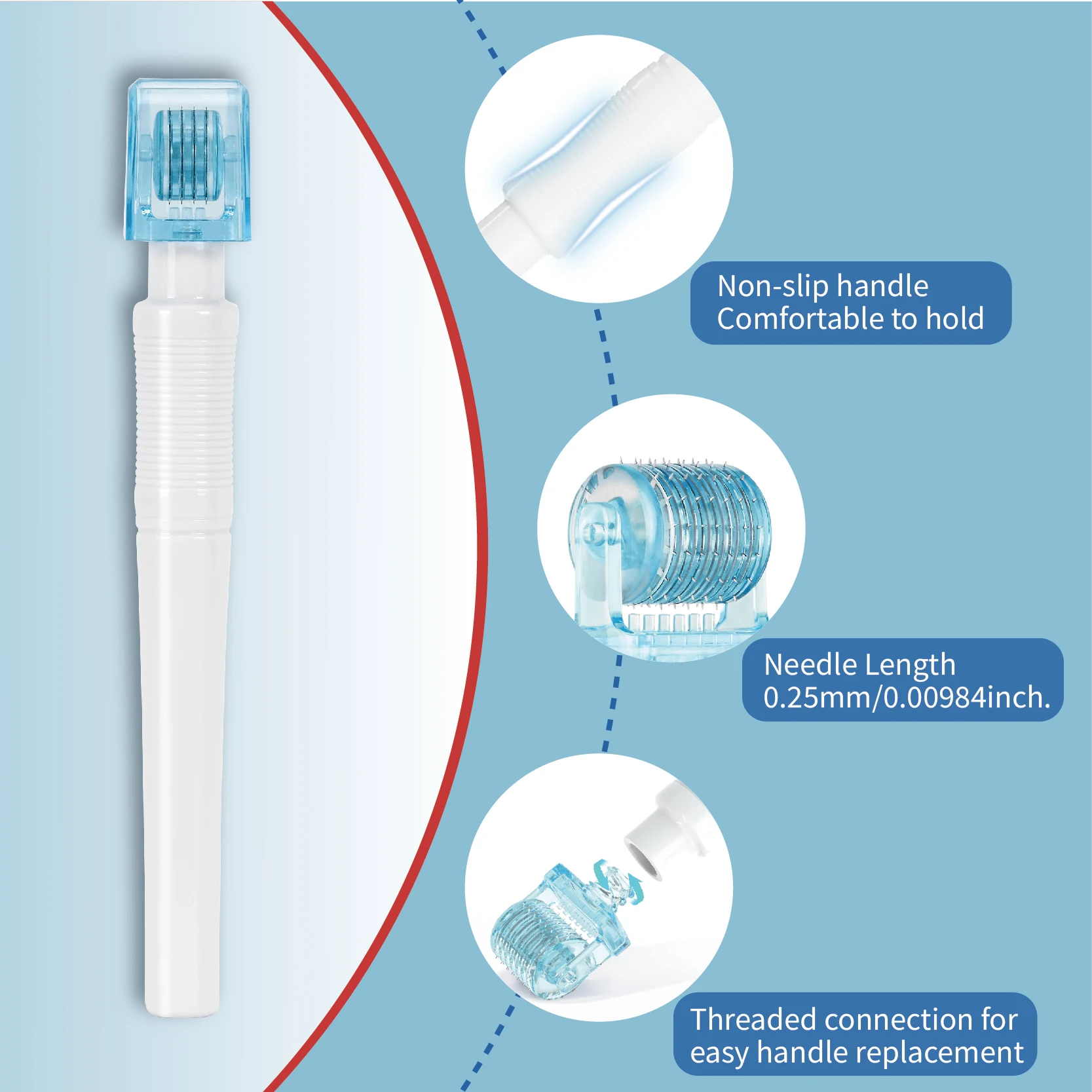 3in1 Derma Roller Stamp Microneedle Derma Stamp 49Pin 64Pin 112Pin Replace Head Cartridge Tips Needle, Needle Length 0.29mm image 4