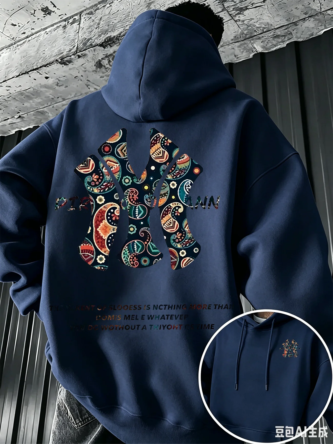 2026 Herren Herbst/Winter Langarm-Kapuzenpullover mit New York-Schriftzug-Muster - Streetwear – Detail 3