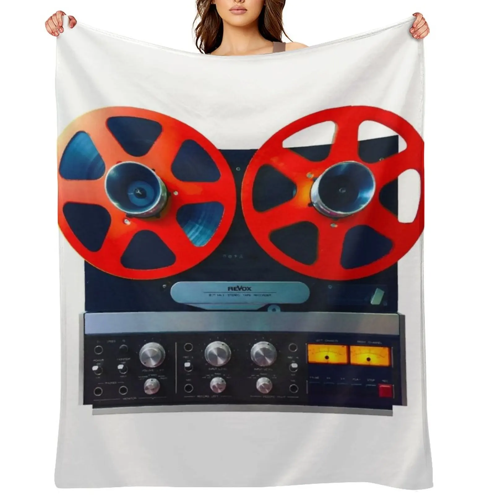 

Vintage reel to reel tape recorder Throw Blanket Plaid on the sofa warm for winter Single Sofa Quilt Blankets