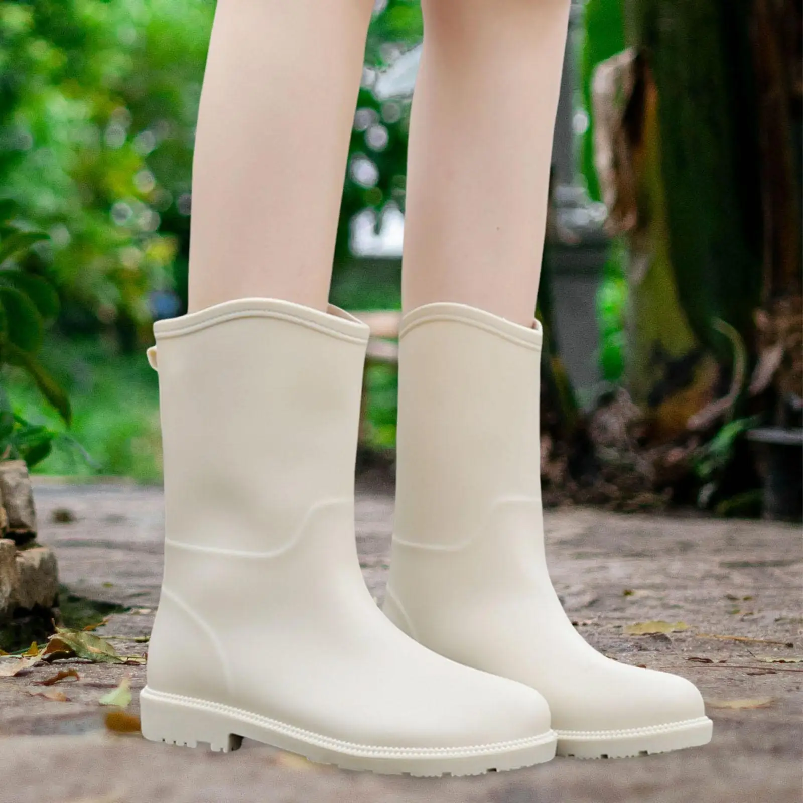 Women Rain Boots Garden Shoes Versatile Tear Resistant Mid Calf Rain Boots Rain Shoes for Hiking Outdoor Fishing Travel