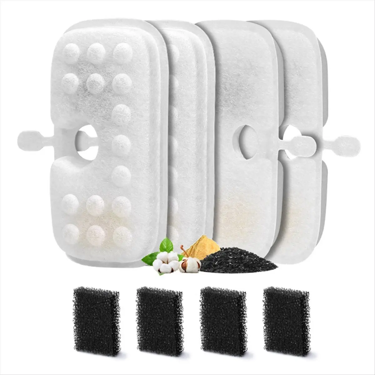 

FSLH Cat Water Fountain Filter Replacement for Cat Water Fountain Replacement Filter with Pre-Filter Sponge 12+12