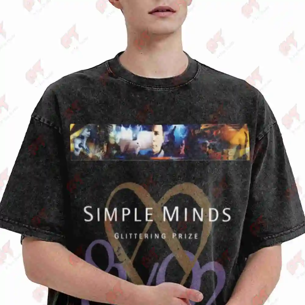 Simple Minds Glittering Prize 1982 Vintage 80S Vintage Washed Tee Pure Cotton T-Shirt
