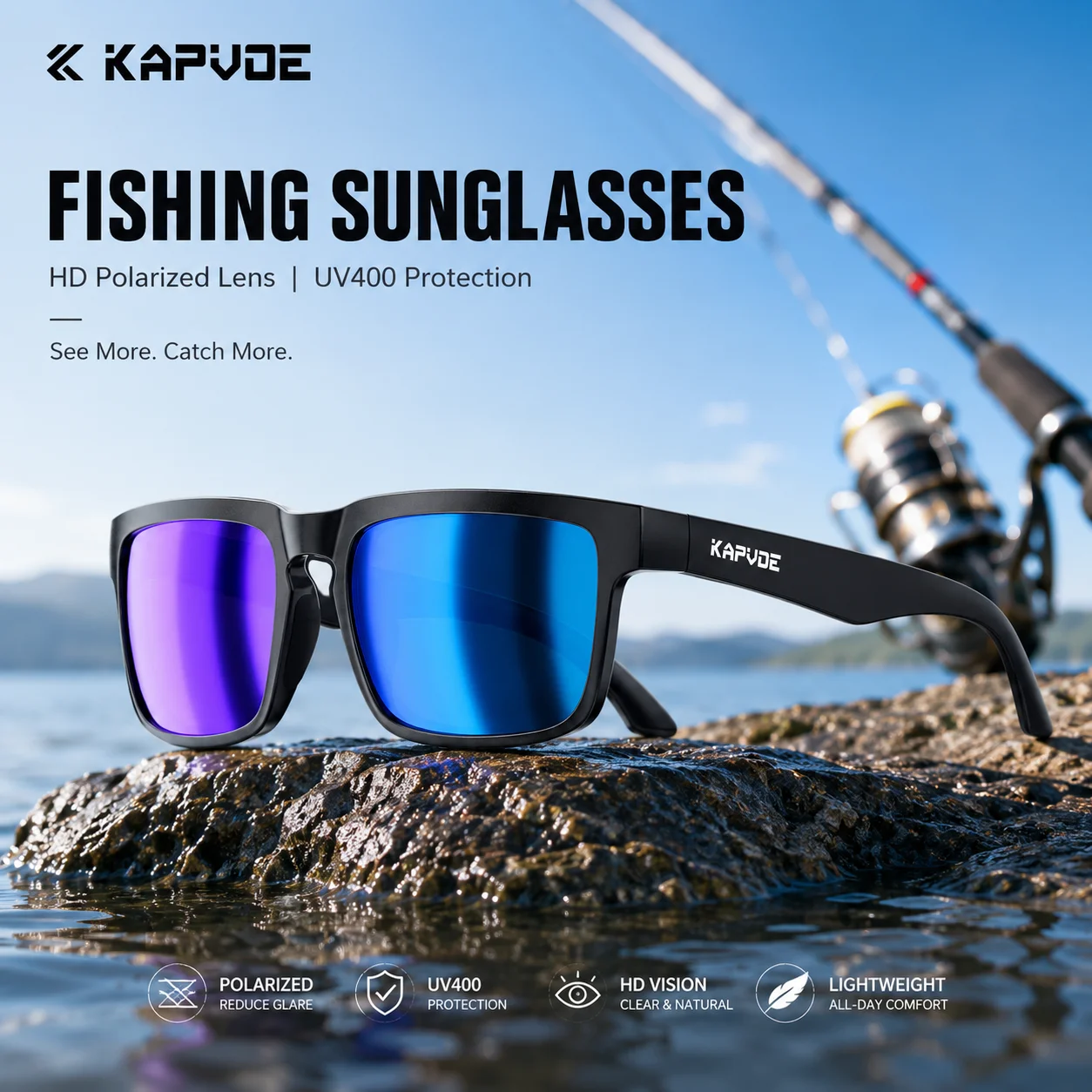 Kapvoe Mode Sonnenbrillen Männer Outdoor Große Rahmen Übergroße Sportbrille Strand Angeln Gläser Bunte Shades Brillen UV400