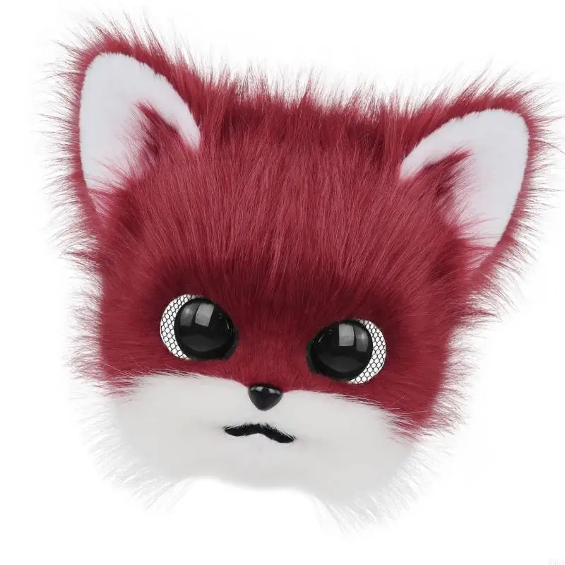 

68UA Soft Plush Cats Mask With Breathable Mesh For Costume Parties Role Play Accessory