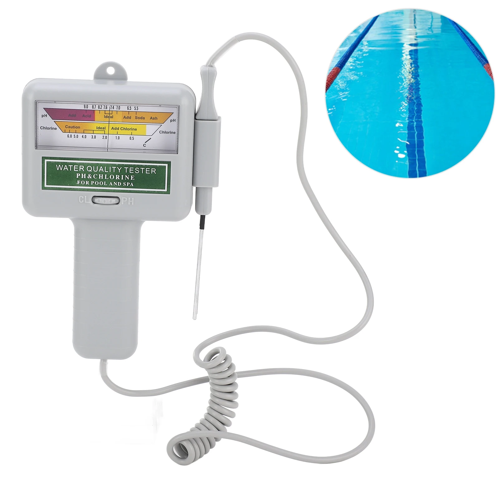 Portable PH Tester Chlorine Meter Swimming Pool Spa Water Quality Monitor Checker