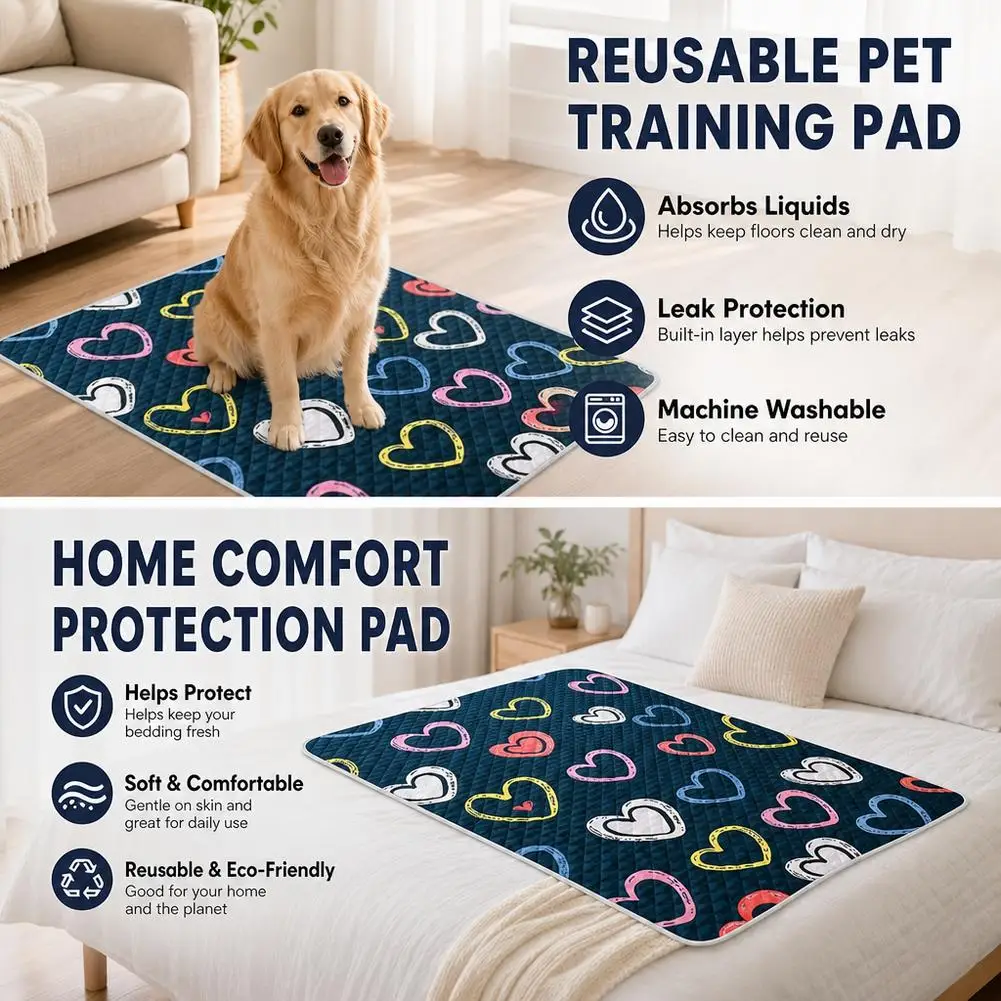 Reusable Pet Pee Pad Washable Dog Training Mat Waterproof Super Absorbent Puppy Odor Control Bedding Sofa Blanket Mattress