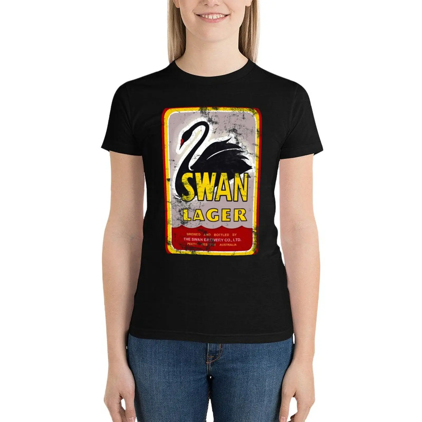 

Swan Lager T-Shirt summer tops cute clothes t-shirt dress for Women sexy